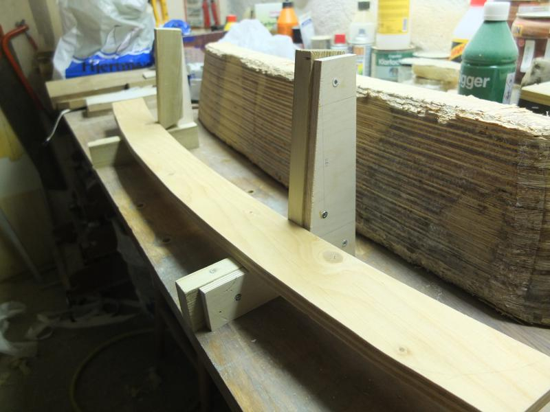 Jigg med mall för mastbalk